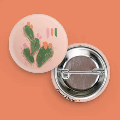 Peachy Prickly Watercolor button - Button