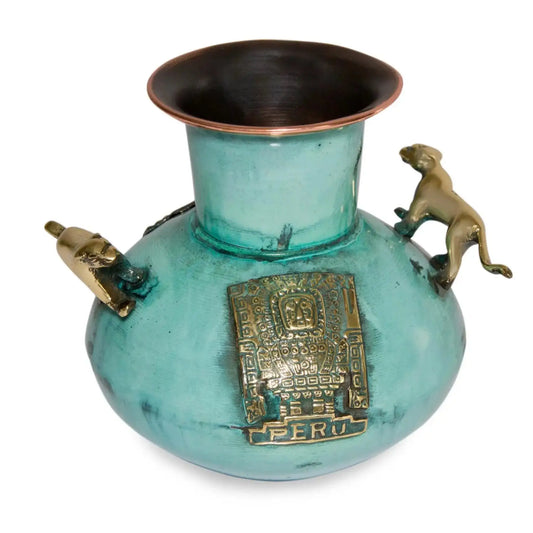 Powerful Puma - bronze and copper vessel - Art