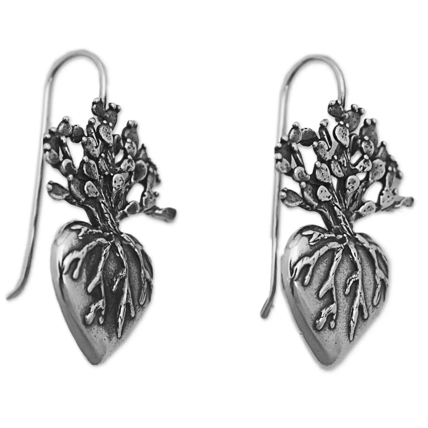 Cactus Affinity - Giant Silver Cactus Earrings