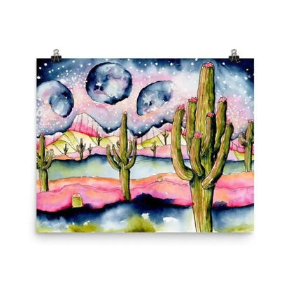 Saguaro Moon Galaxy Art Print - 8.5 x 11 art print