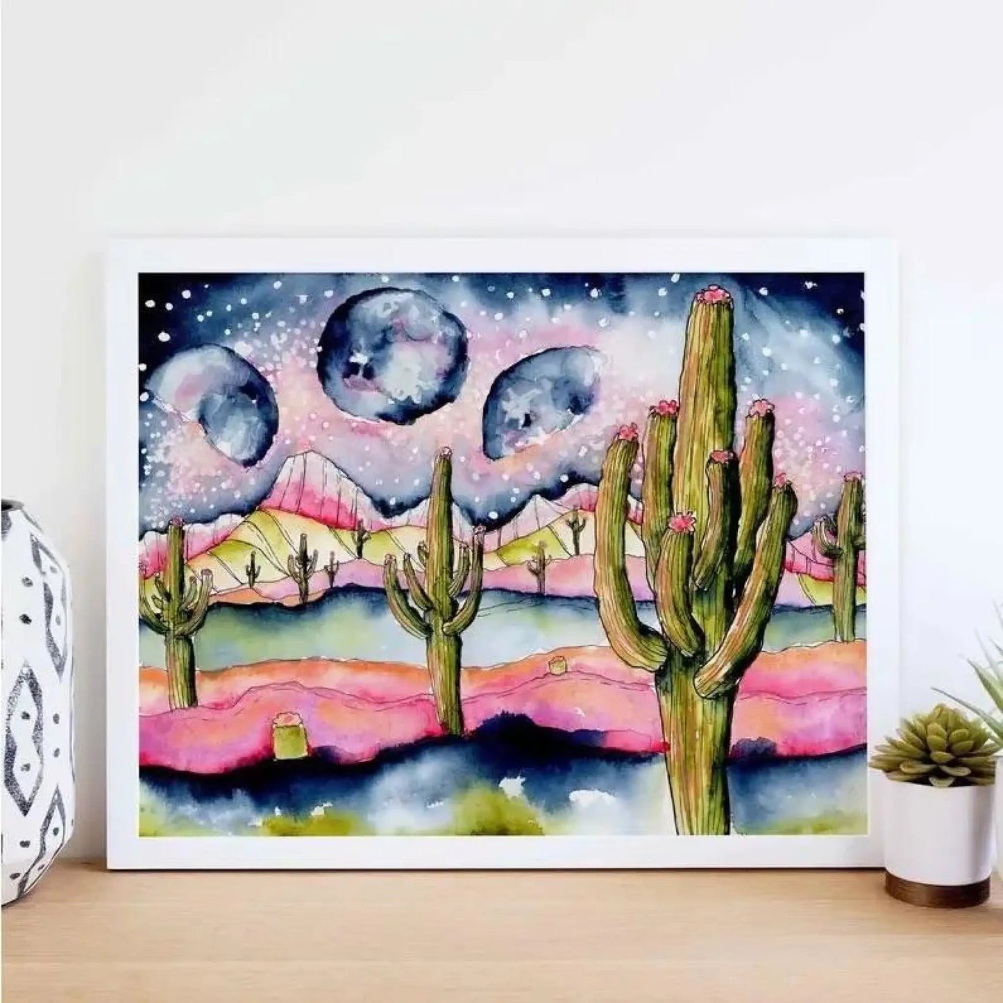 Saguaro Moon Galaxy Art Print