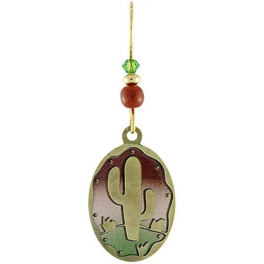 Saguaro Spice Earrings w/bead - brass - Jewelry