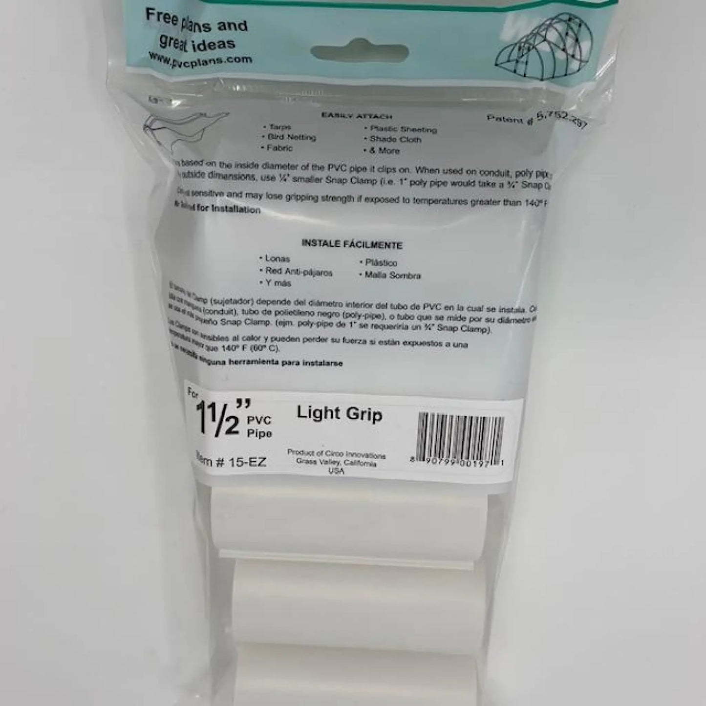 Snap Clamps for PVC Pipe - 1 1/2 / Easy Grip / White