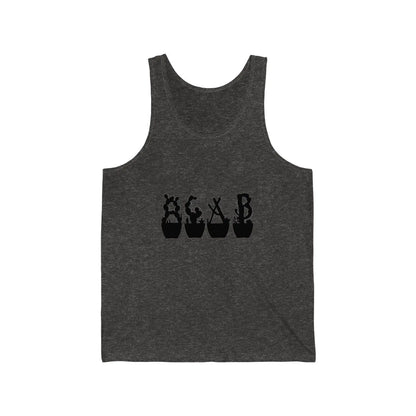 Unisex Jersey Tank - Just Beautiful Cactuses - Charcoal