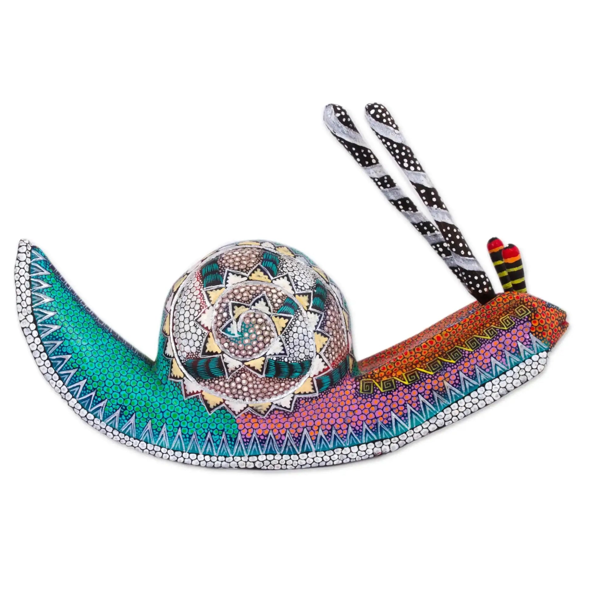 Vibrant Snail - Hand-Painted Alebrije Wood Sculpture from